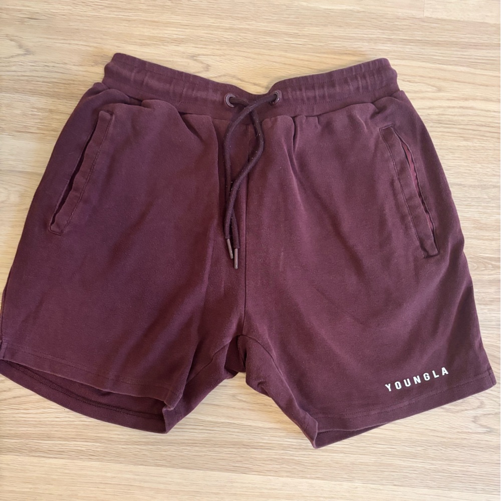 YoungLA Men’s Burgundy Jogger Shorts